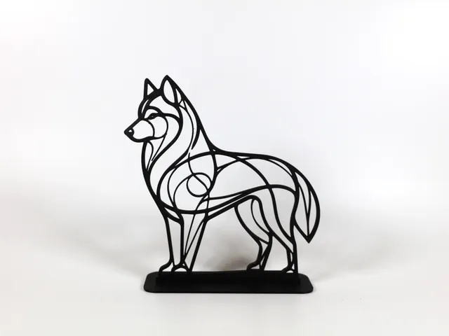 Abstract Line Art Husky