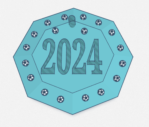 Year Sign 2024 To Hang Up Football Edition By Mat Mat Download   Fussball 