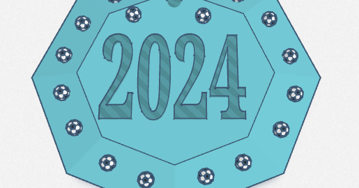 Year Sign 2024 To Hang Up Football Edition By Mat Mat Download   Fussball 