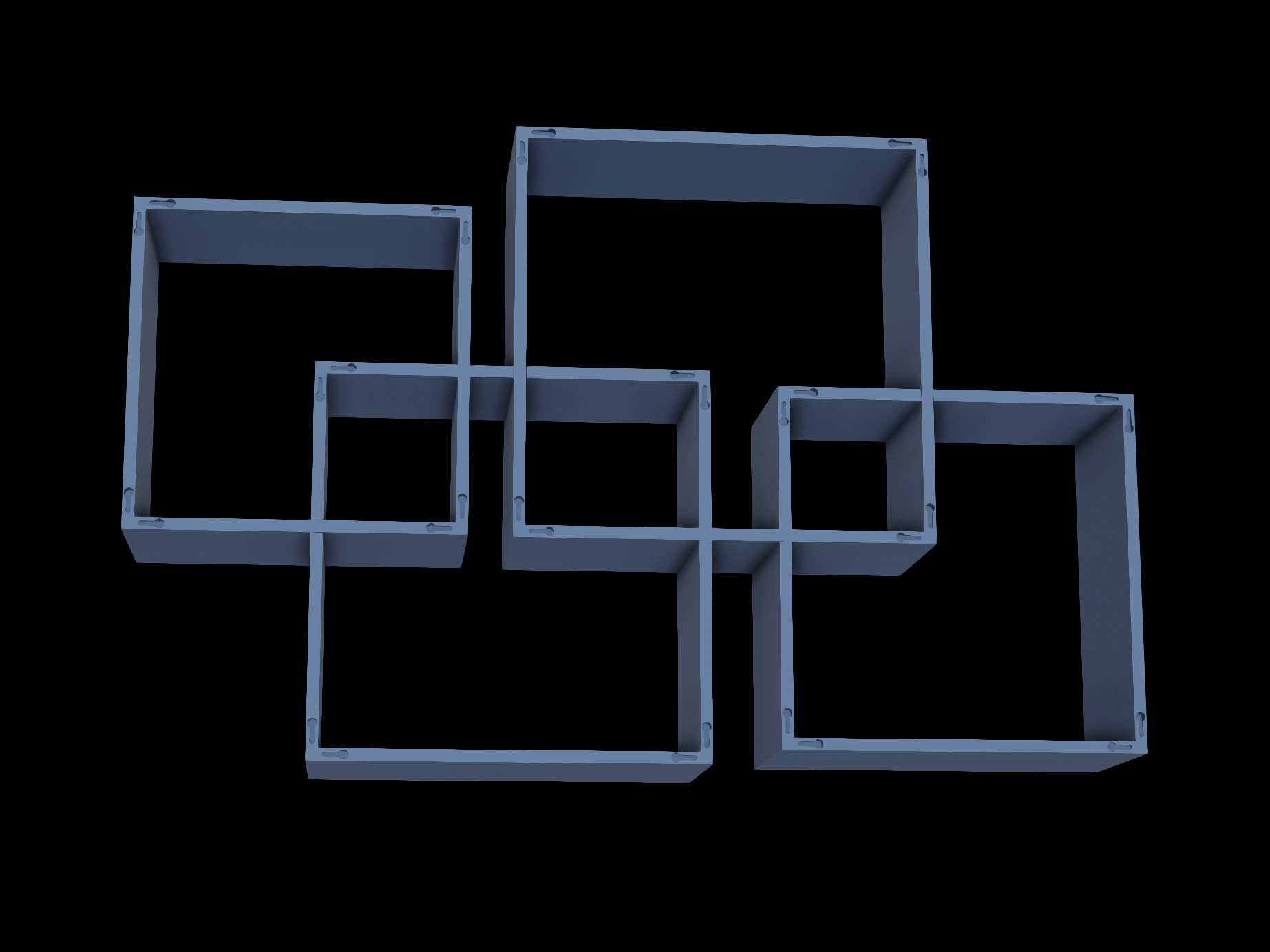 XL wall shelf, intersecting squares by yahbluez | Download free STL ...