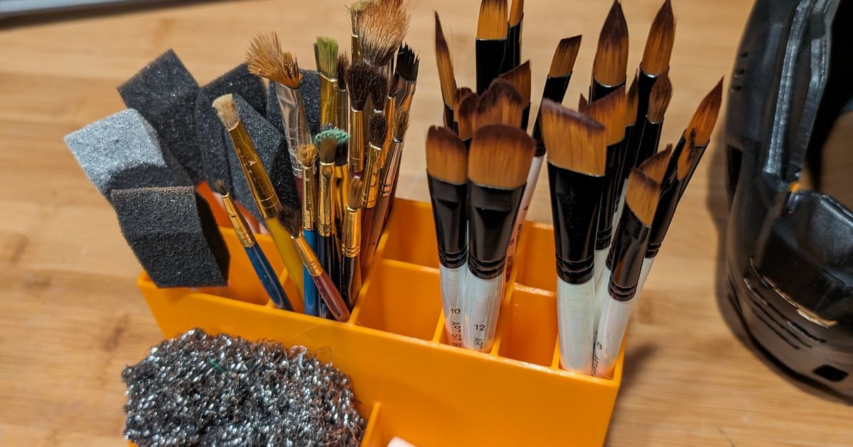 Free STL file Paintbrush Stand, up to 52 brushes 🖌️・3D printing idea to  download・Cults