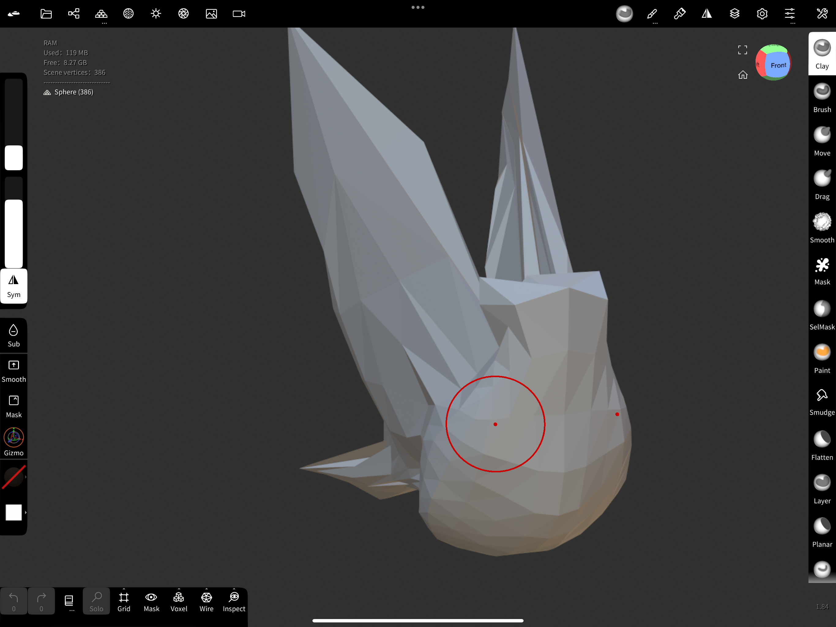 low poly headless bird