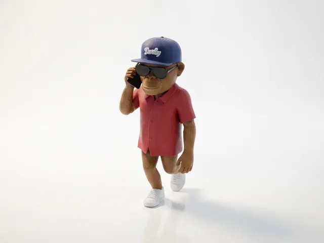 Monkey On Phone Figurine Animal 3D Printable