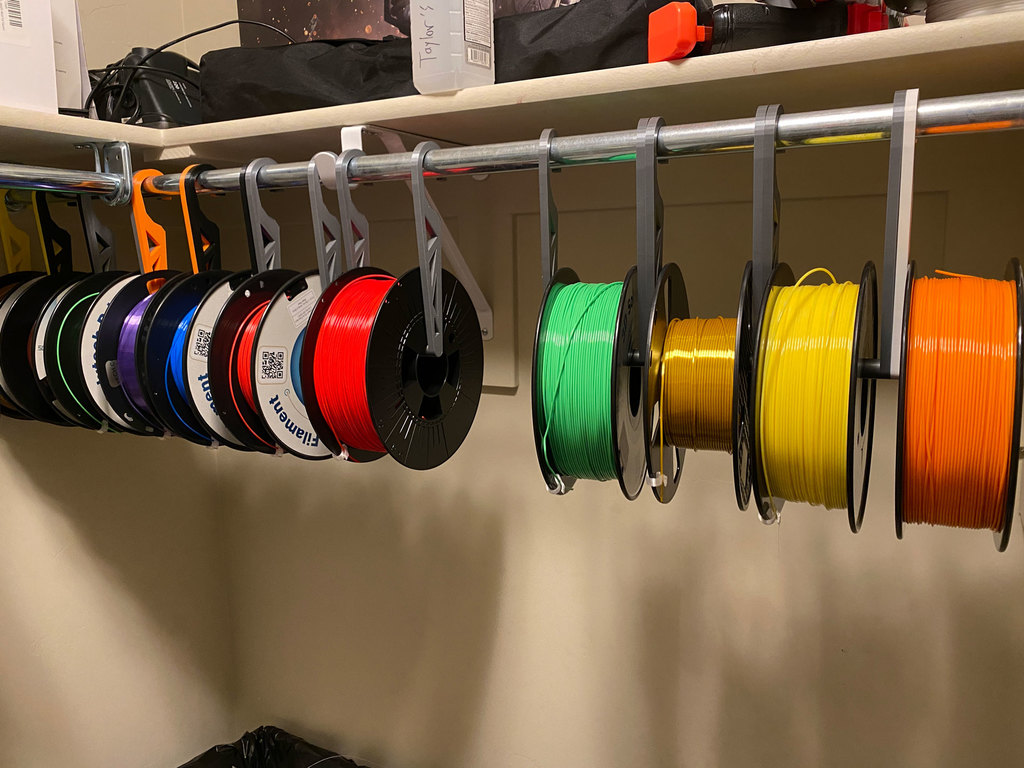 Filament Spool Hanger: 2-piece by rockstarTS | Download free STL model ...