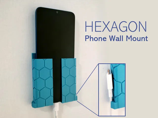 Hexagon Pattern Phone Holder/Wall Mount Charging Station