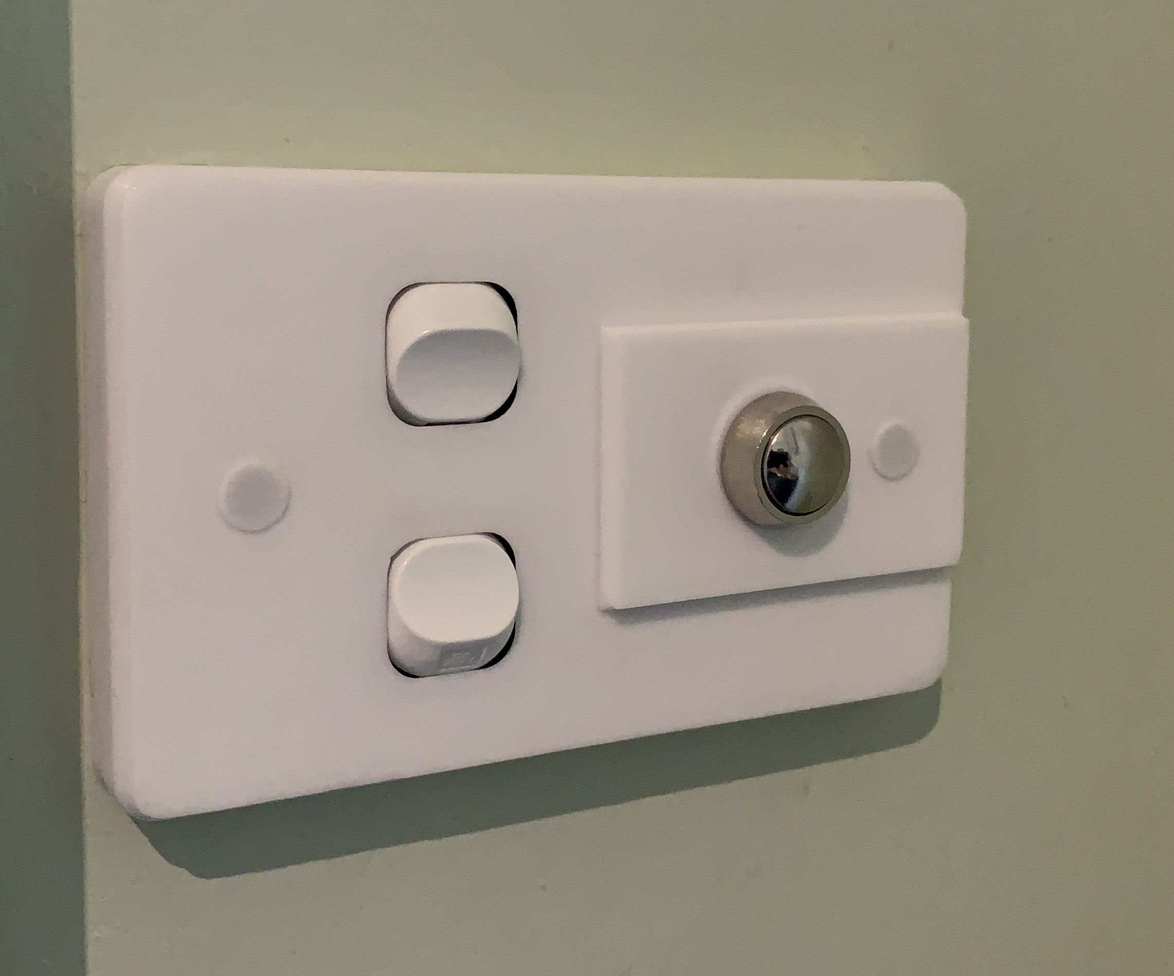 Switch Wall Plate - Double Plus Push Button