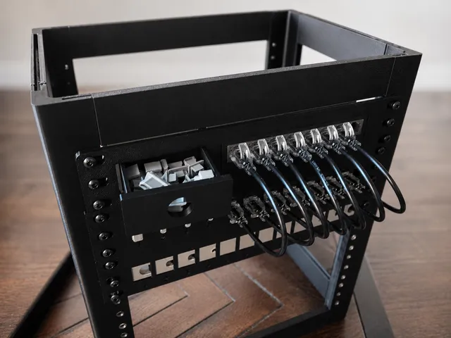 10RackCore 10-Inch 1U TP-Link LS1008G Switch Mount + Storage Drawer