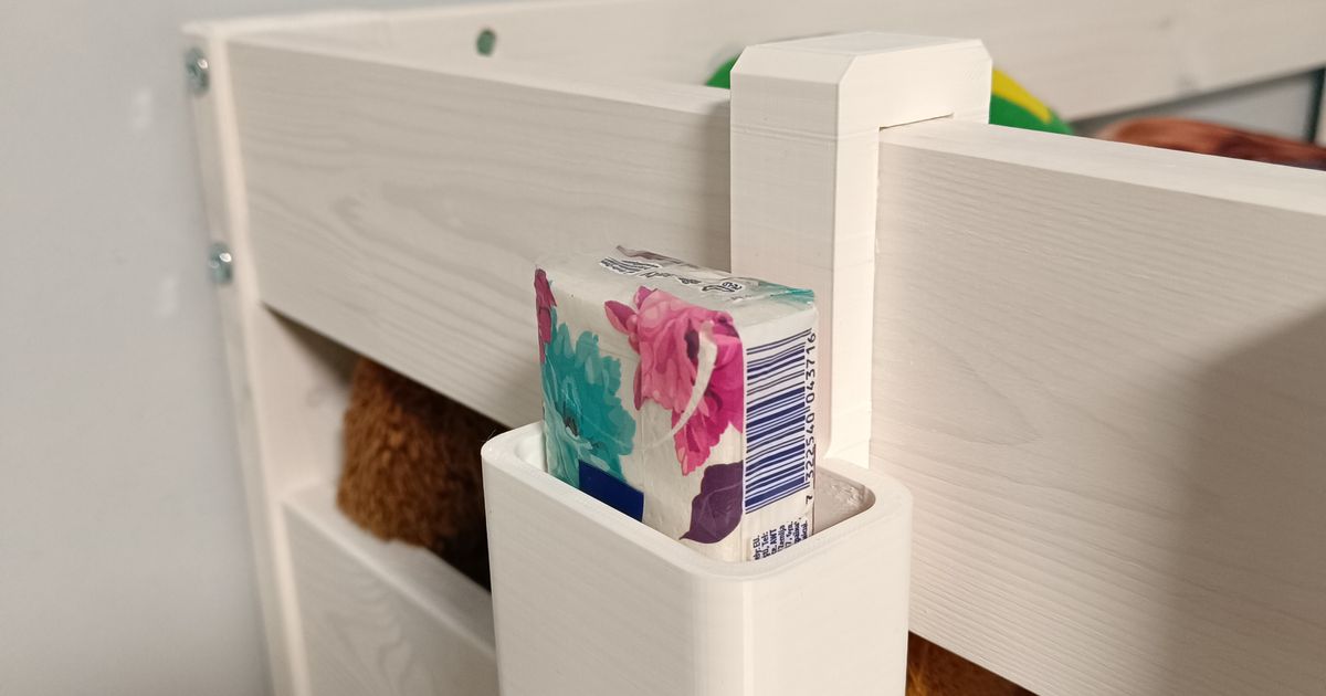 Tissue holder for bunk bed rail by Gábor Csontos Download free STL