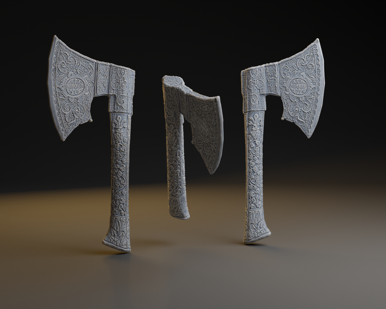 Ornate German Hand Axe. by Peter Farell Download free STL model