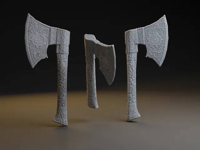 Ornate German Hand Axe.