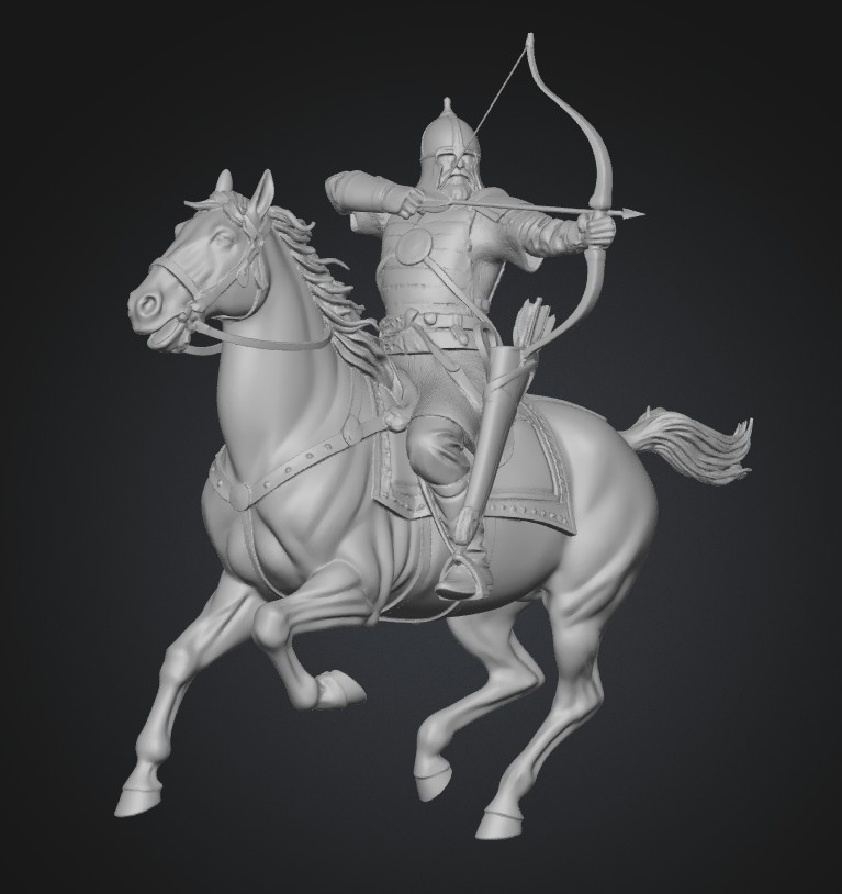 The Russian Mounted Knight with a Bow