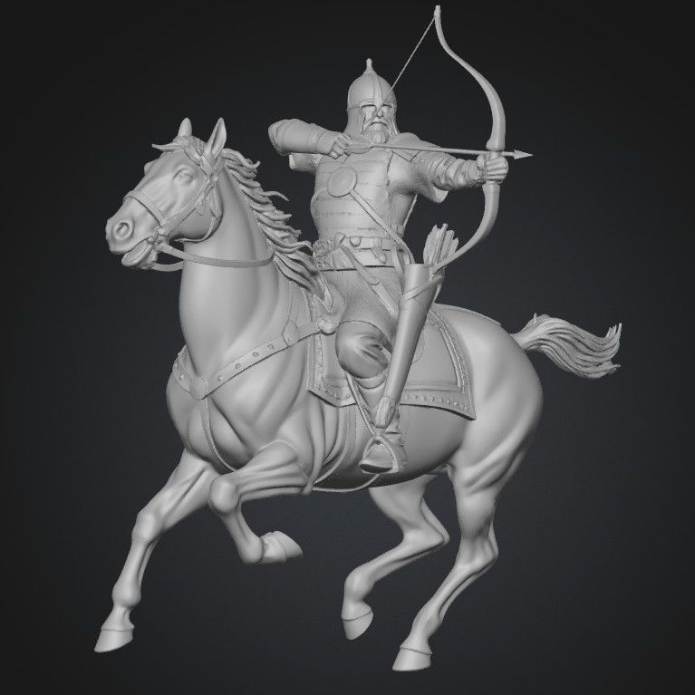 The Russian Mounted Knight with a Bow by Ded Makar | Download free STL ...