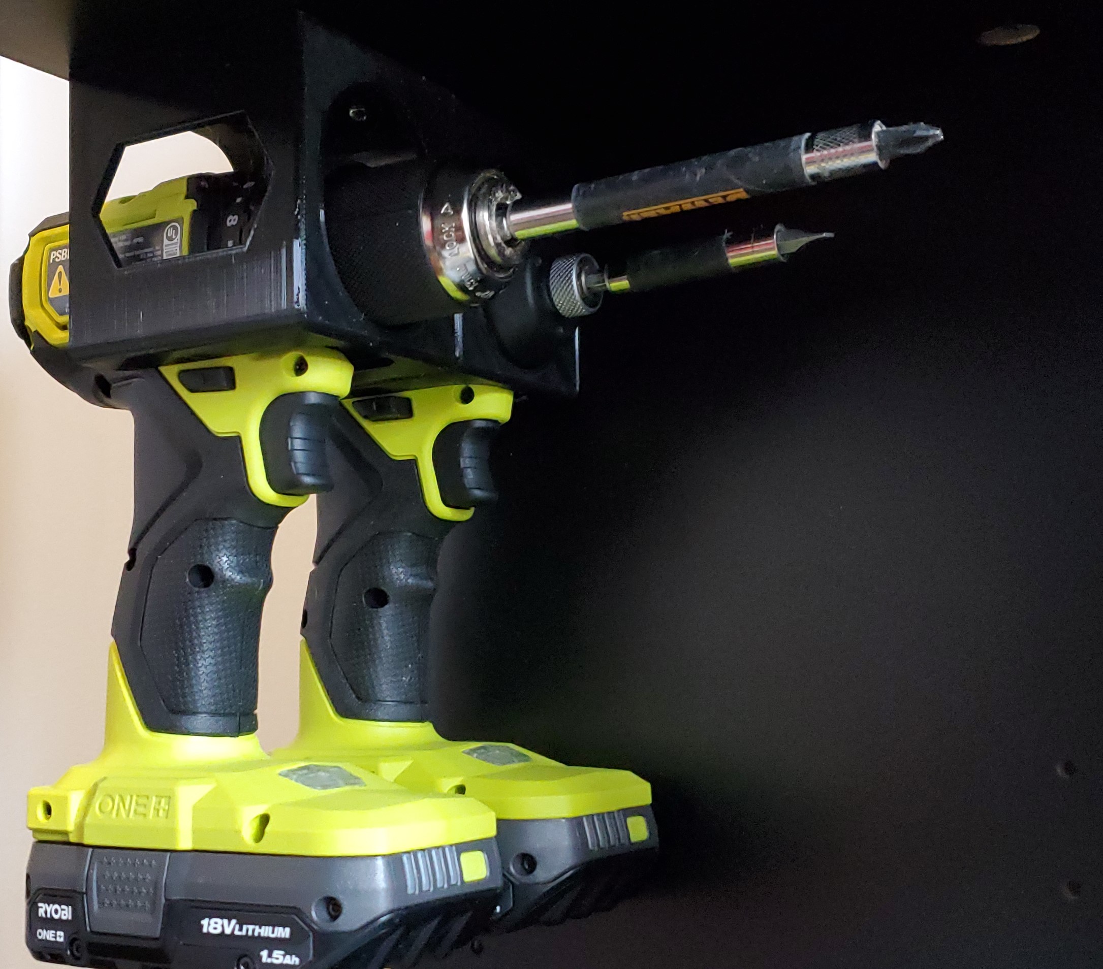 Ryobi Compact One+ Drill and Impact Driver holder by geeklimit