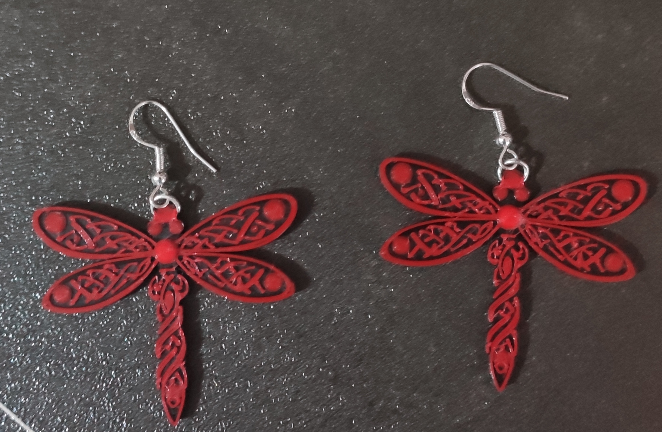 Dragonfly Earrings 3D model thumbnail