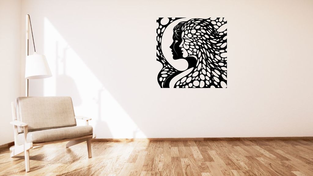 Vesna and Morana voronoi wall decoration