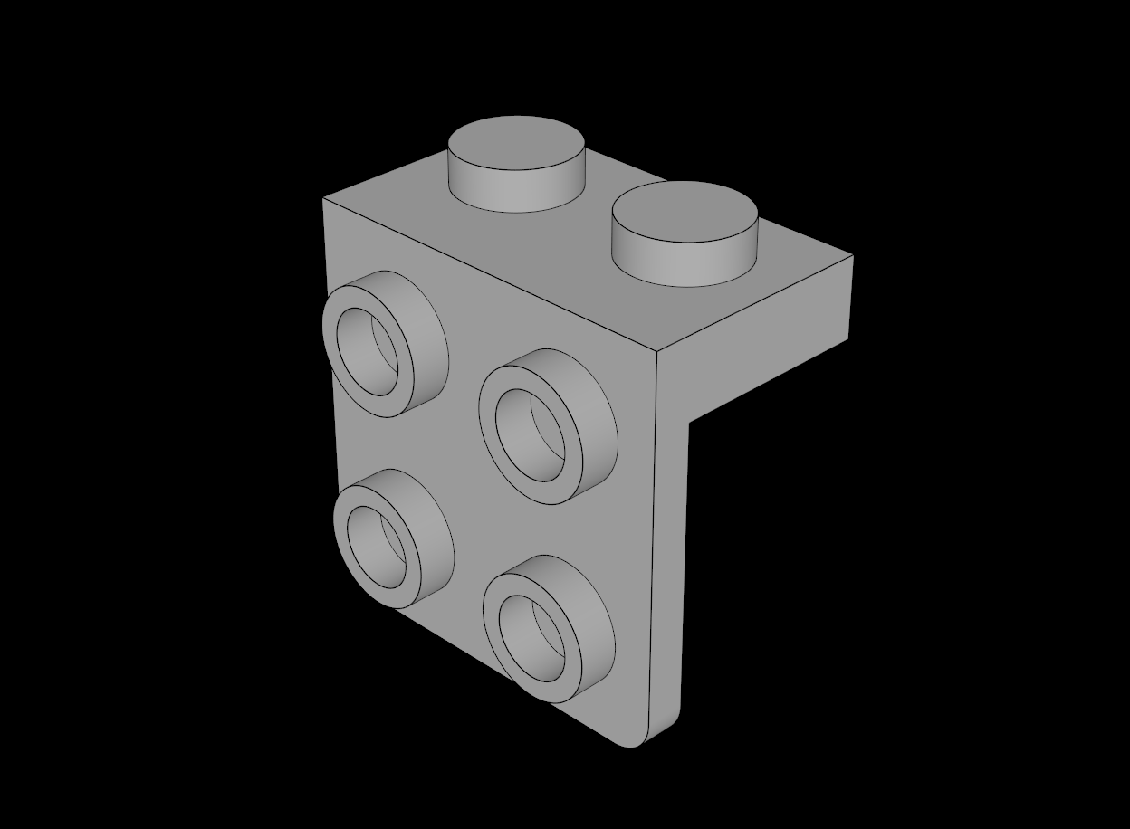 Lego Compatible (44728.dat) Bracket  1 x  2 -  2 x  2 Down