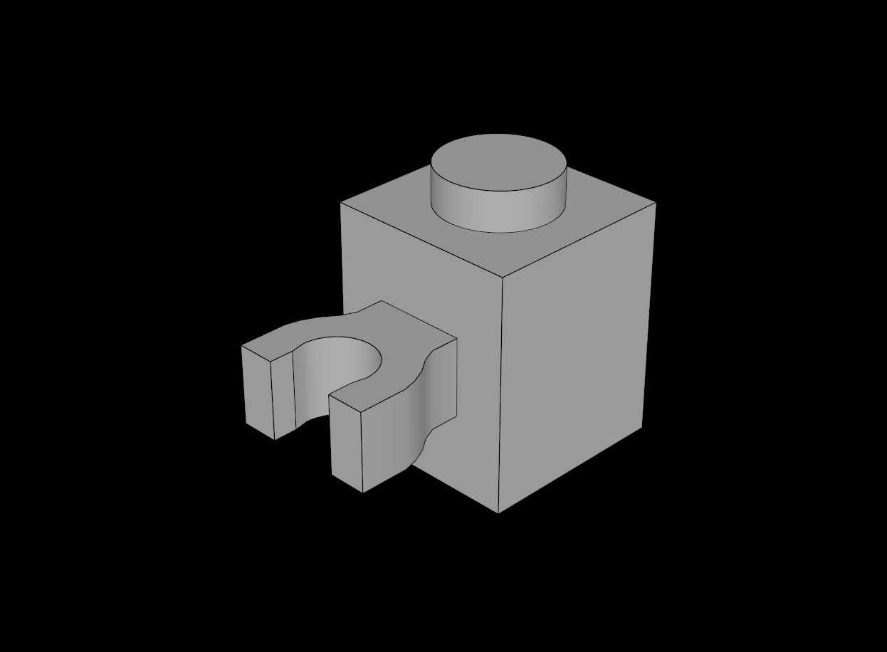 Lego Compatible (60475.dat) Brick  1 x  1 with Clip Vertical (Thick U-Clip) and Solid Stud