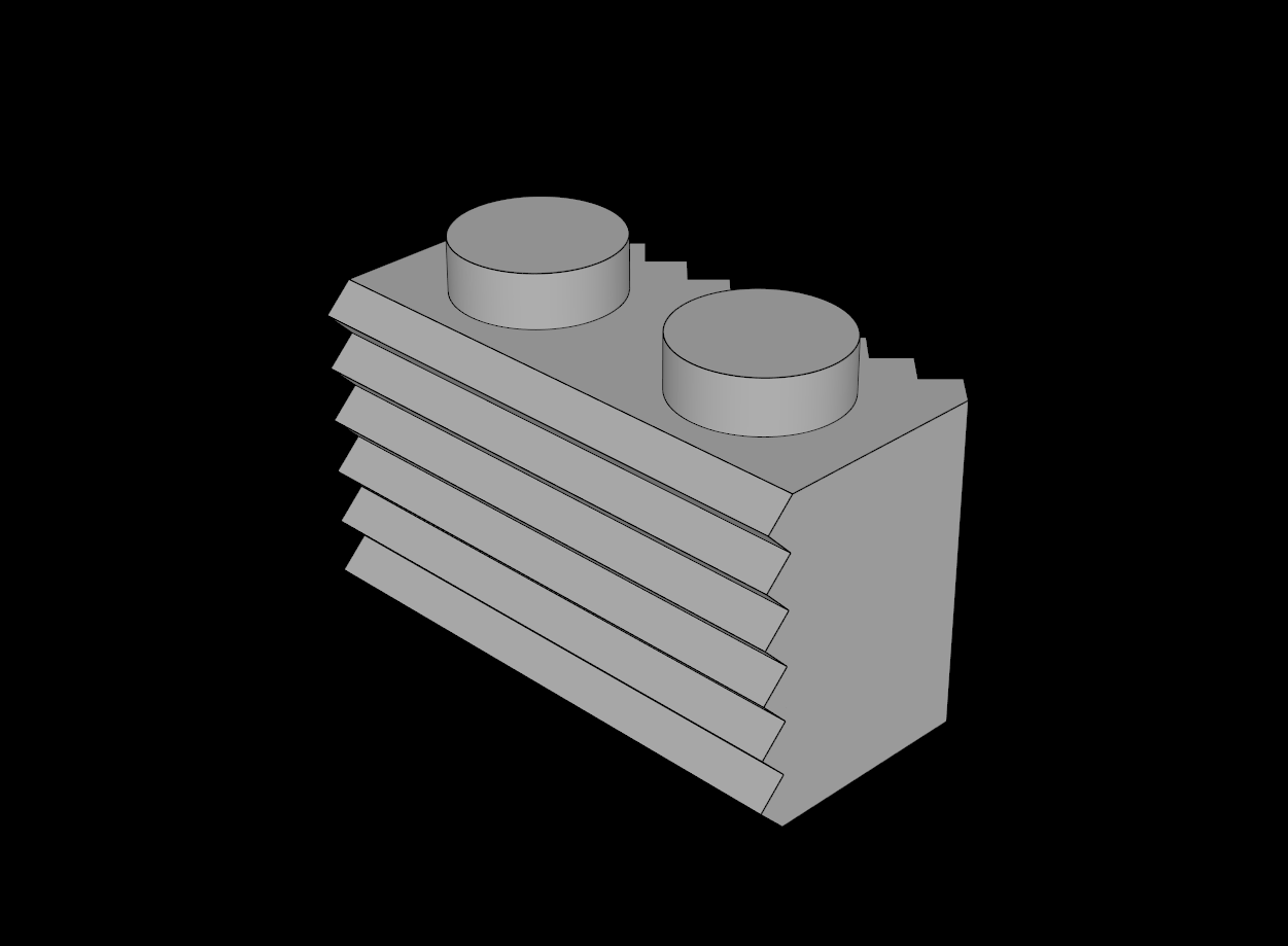 Lego Compatible (2877.dat) Brick  1 x  2 with Grille