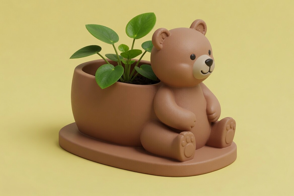 Cute Teddy Bear Planter Pot Indoor Plant Holder Decor