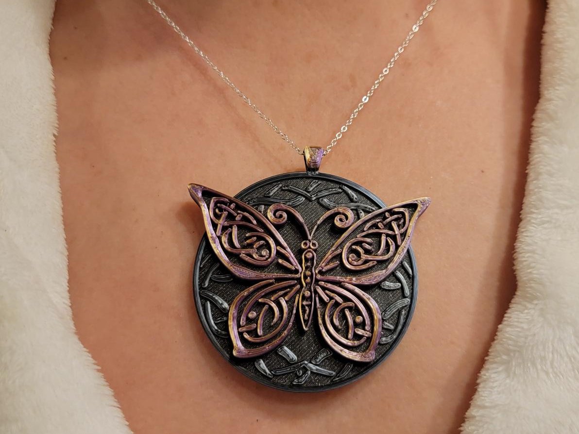 Miniatura 2 do modelo 3D Butterfly Pendant