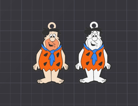 cartoon character - fred flintstone keychain / necklace charm