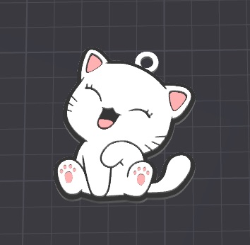 cute cat - keychain / necklace charm