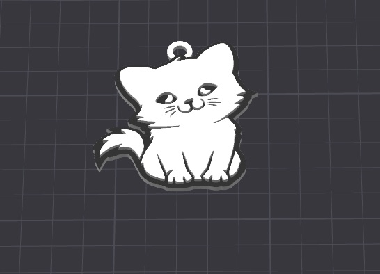 cute cat keychain / necklace charm