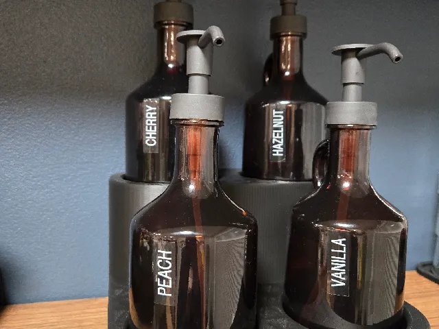 Syrup Pump Dispenser Bottle Stand