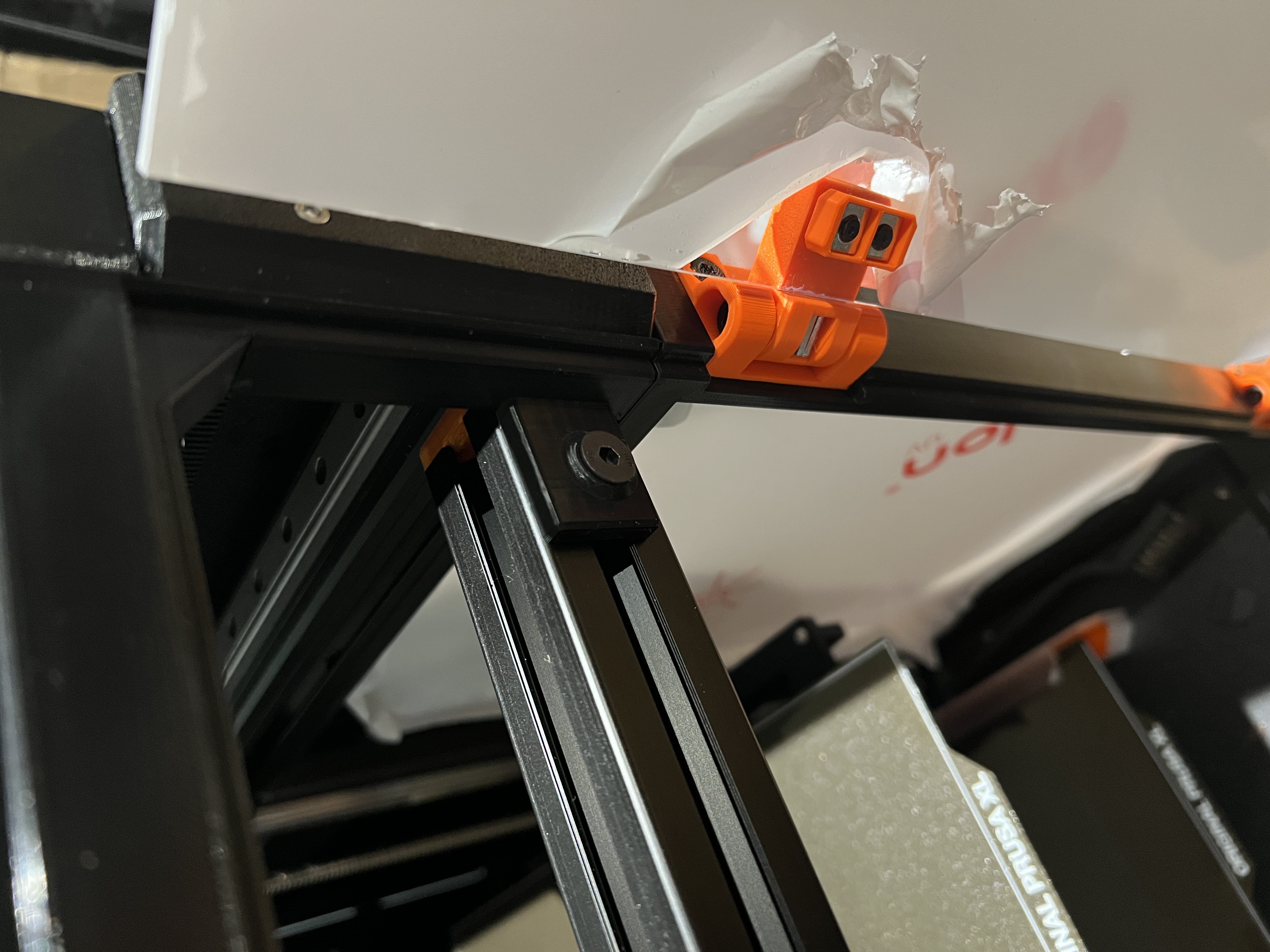 Cabby Enclosure (Prusa XL) Modified upper fixation parts for Front anti vibration 3030 support