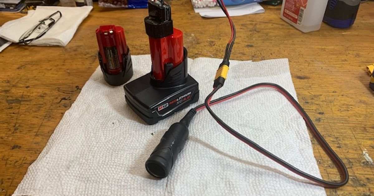 Milwaukee 12V battery tap plug by raylo Download free STL model Printables