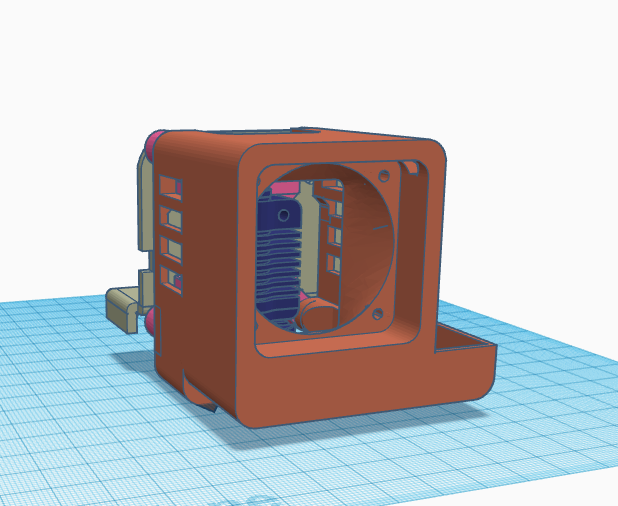 Ender3 V2 Neo with Phaetus Dragonfly BMS - 5015 Part Cooling Fan Duct - Magnetic Mount