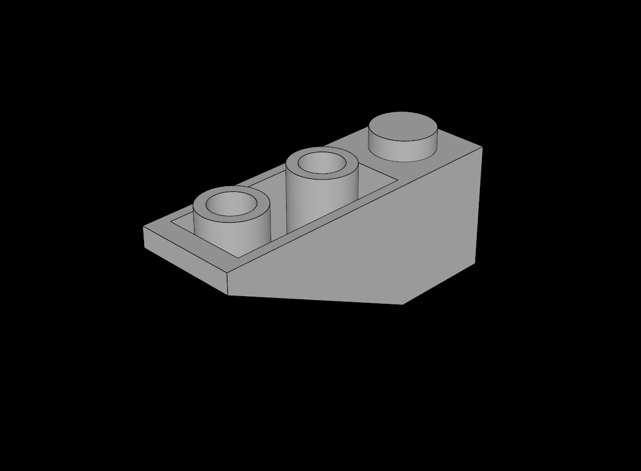 Lego Compatible (4287.dat) Slope Brick 33  3 x  1 Inverted with Notch and Thick Front
