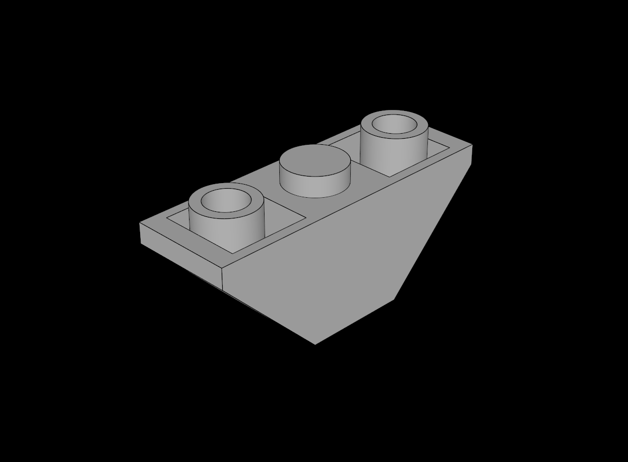 Lego Compatible (2341.dat) Slope Brick 45  3 x  1 Inverted Double without Inner Stopper Rings