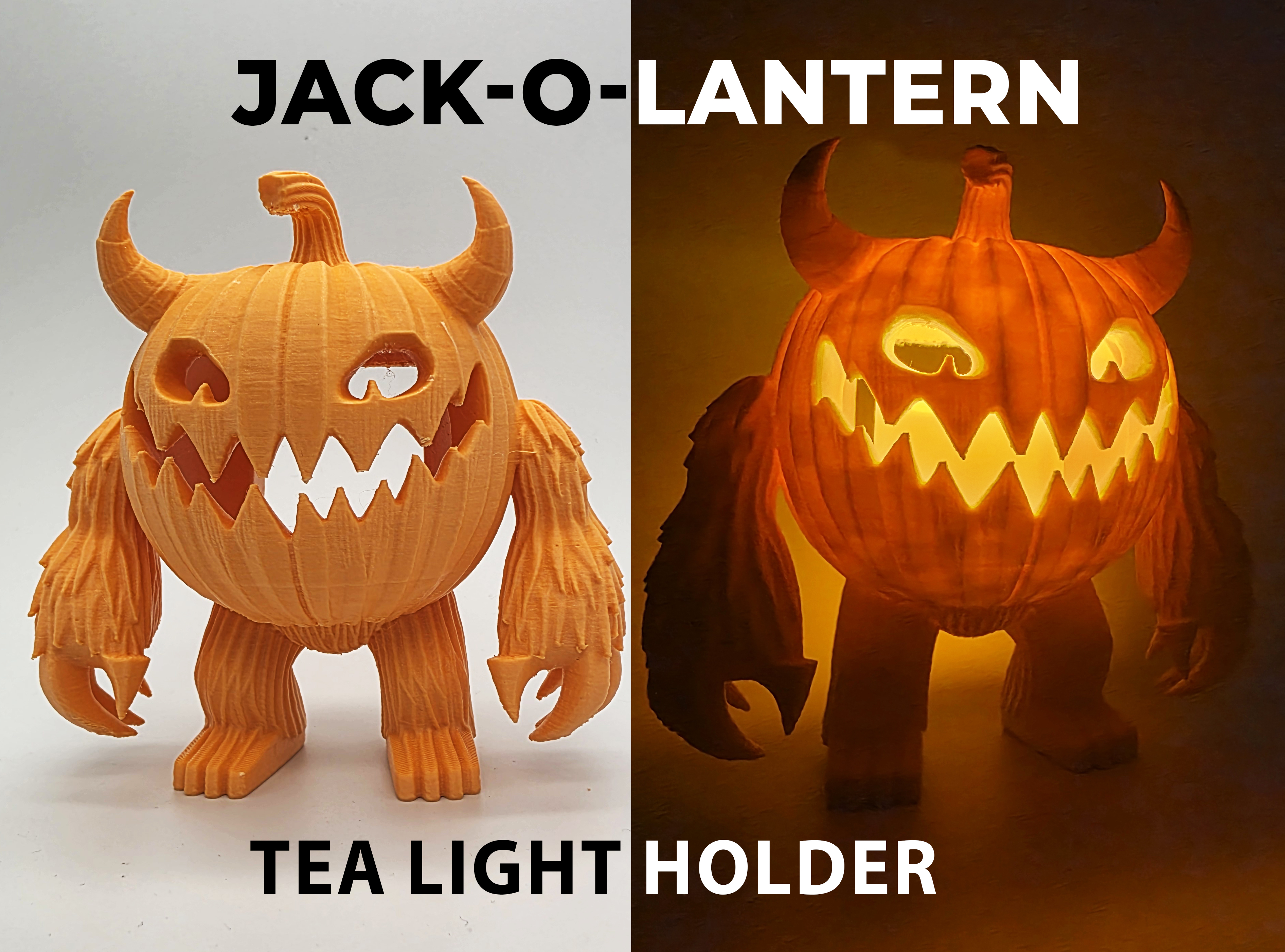 Jack-o-Lantern Monster LED Tea Light Holder