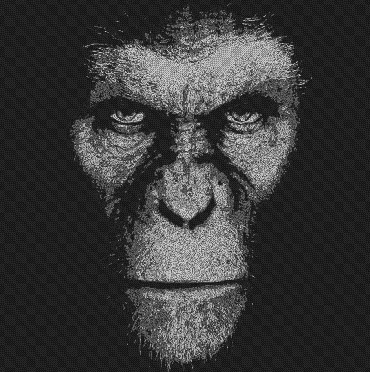 HueForge - Ape - Grayscale