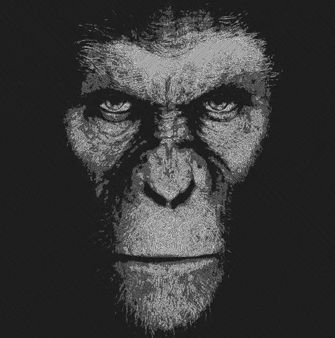 HueForge - Ape - Grayscale