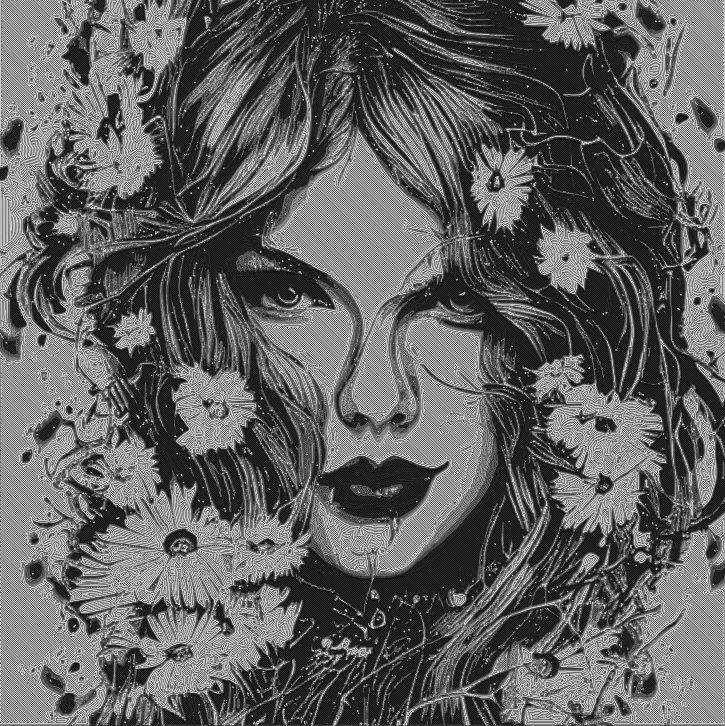 HueForge - Flower Girl - Grayscale