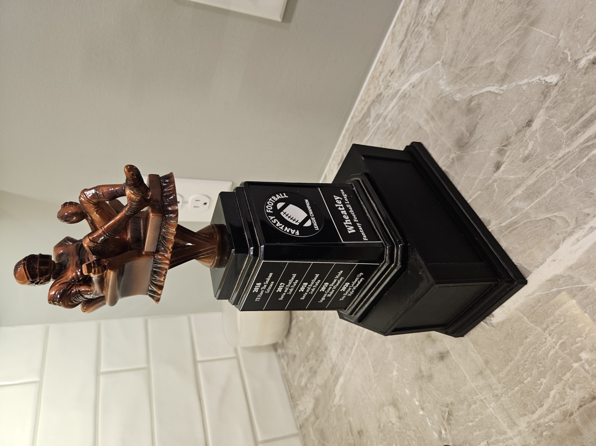 "The Armchair" Fantasy Sports Trophy Base Extender by Kyle Wheatley