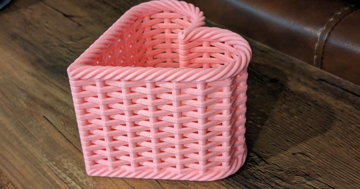 Woven Heart Container Tall by Windrose Download free STL model