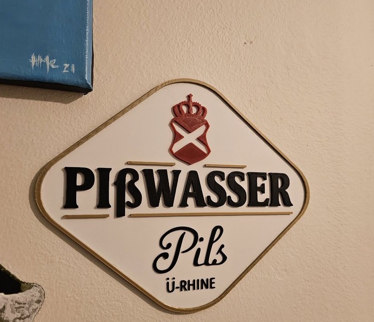 Pisswasser logo wall sign