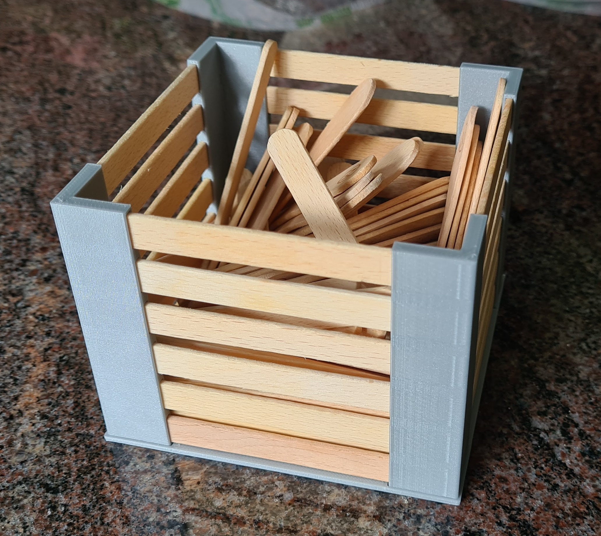 Popsicle stick crate