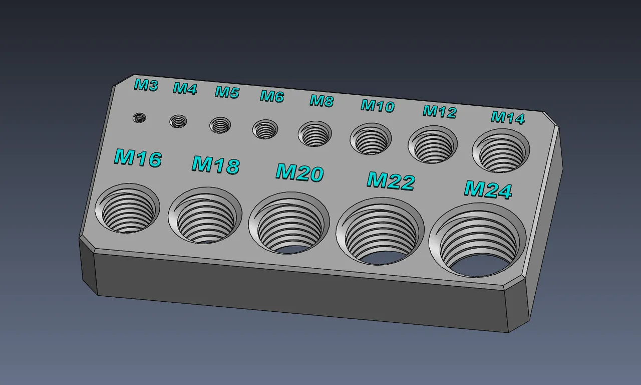 Metric thread testblock by Balazs | Download free STL model ...