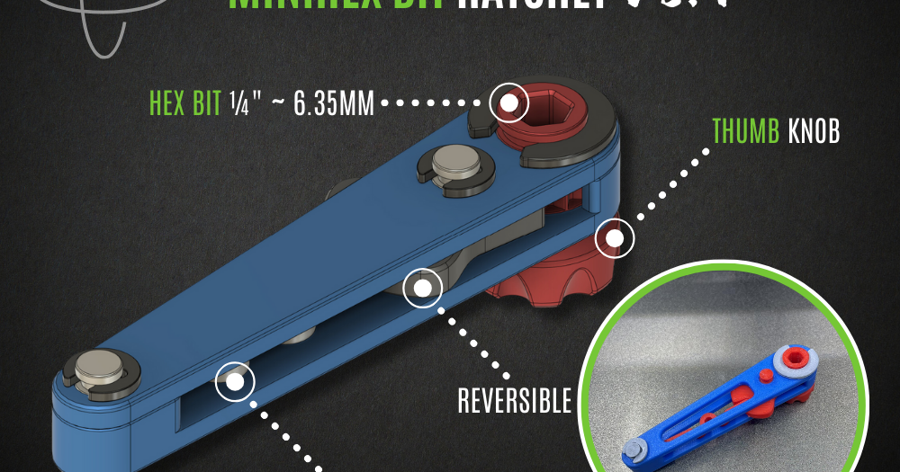 MiniHex Bit Ratchet v3.1 by AneoPsy | Download free STL model ...