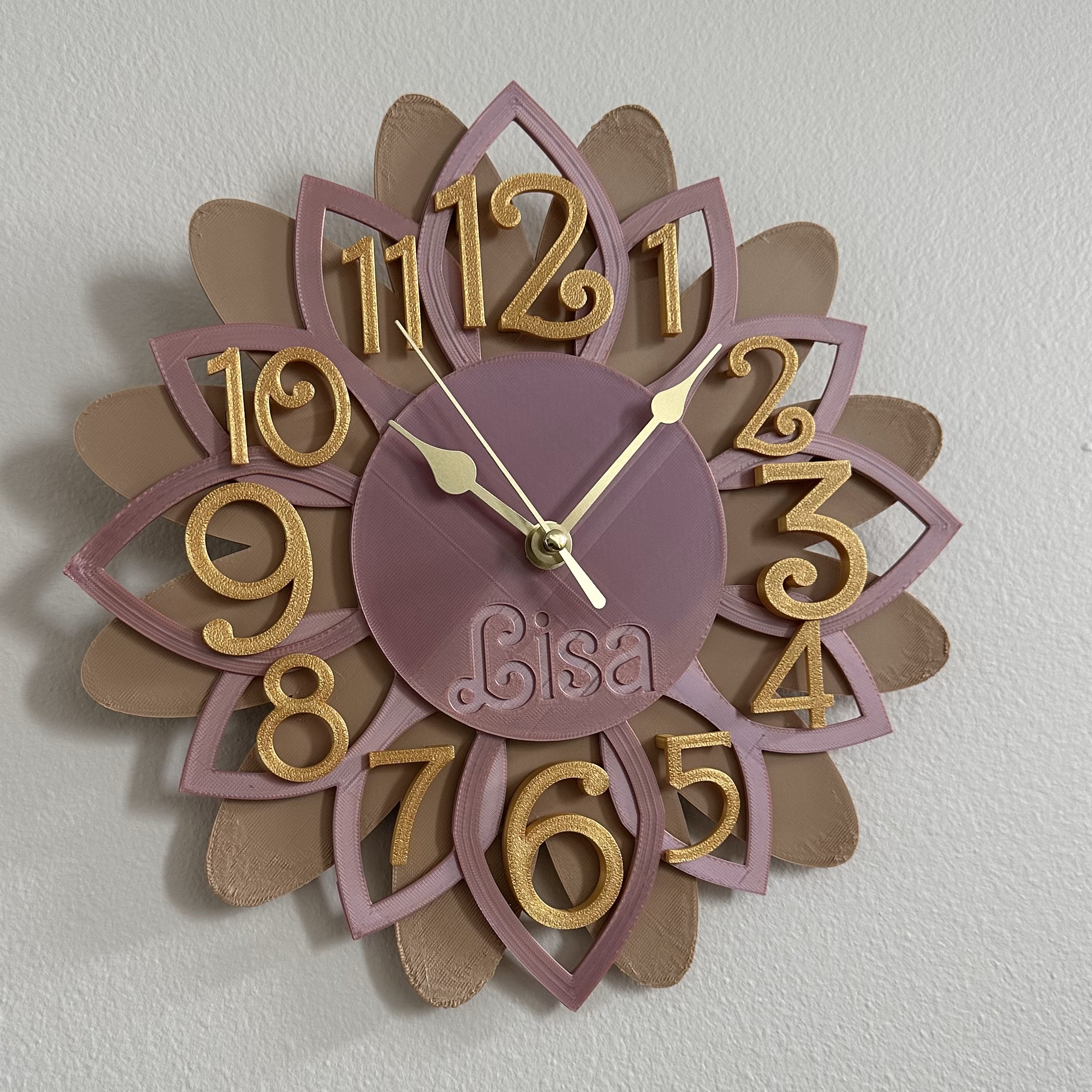 Flower Wall Clock by Barba Productions Download free STL model