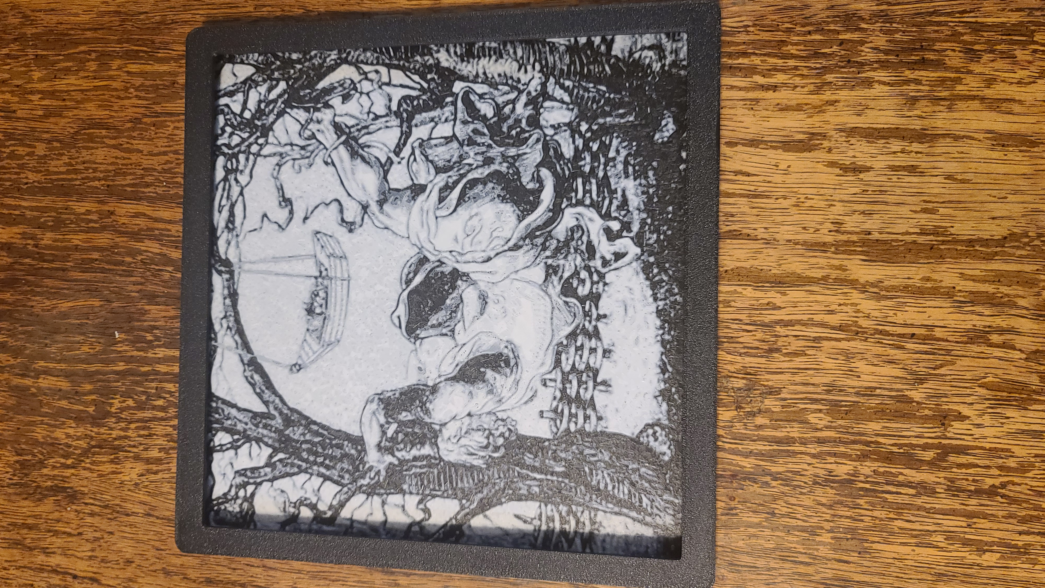 Frame for Skull Optical Illusion hueforge Painting