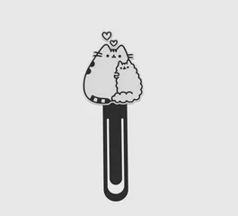 BookMark Cat Love Kawaii Black White and Multicolor
