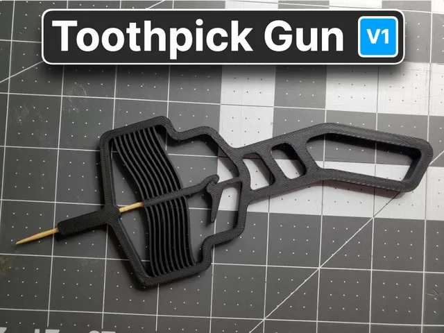 Wyrzutnia wykałaczek, mechanizm sprężysty - druk 3D