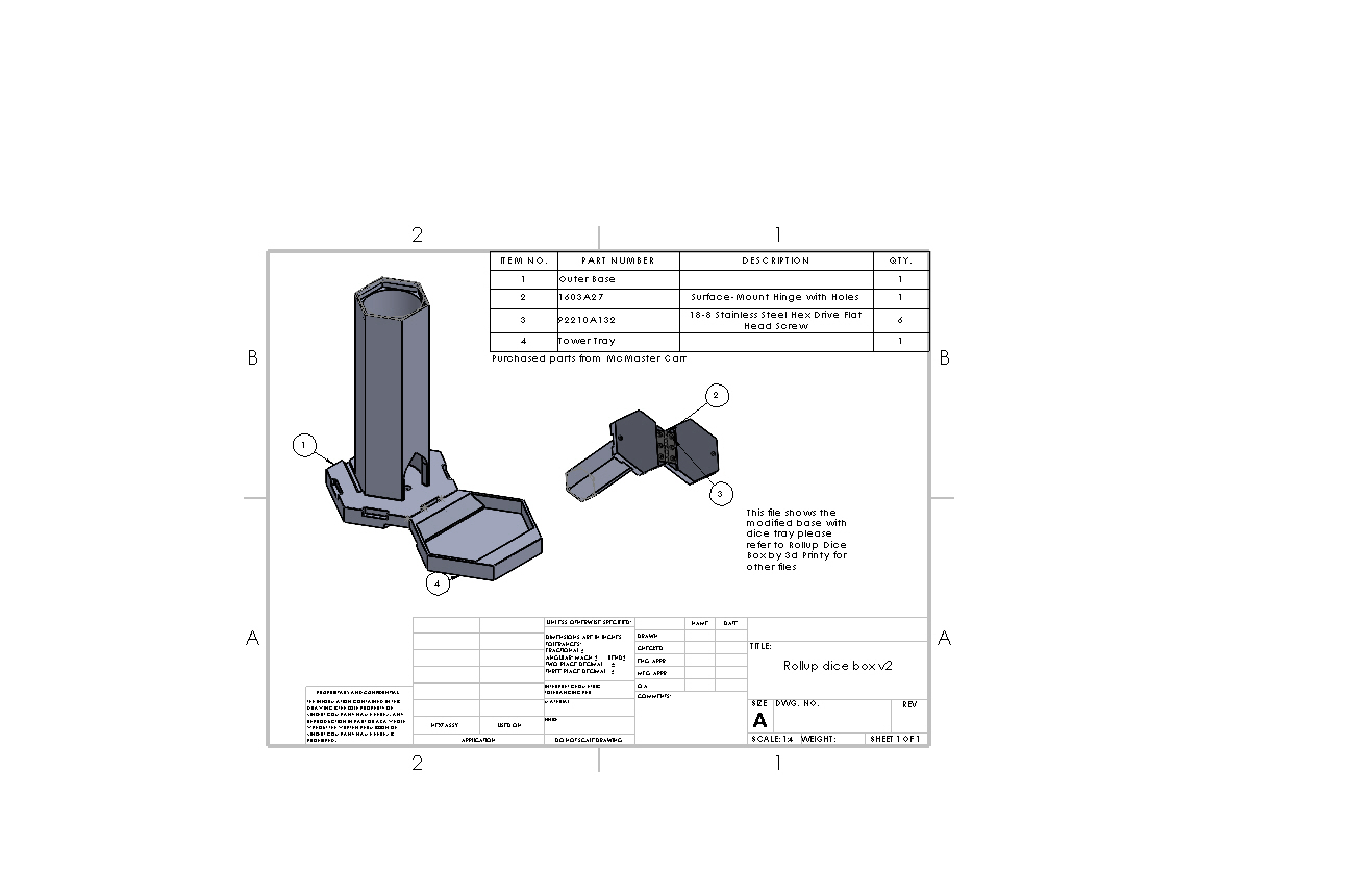 Modified Rollup Dice Tower