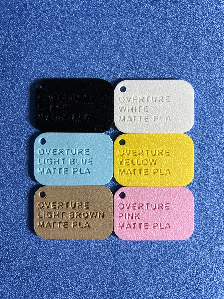 Matte Overture PLA swatches by ZPshop, Download free STL model
