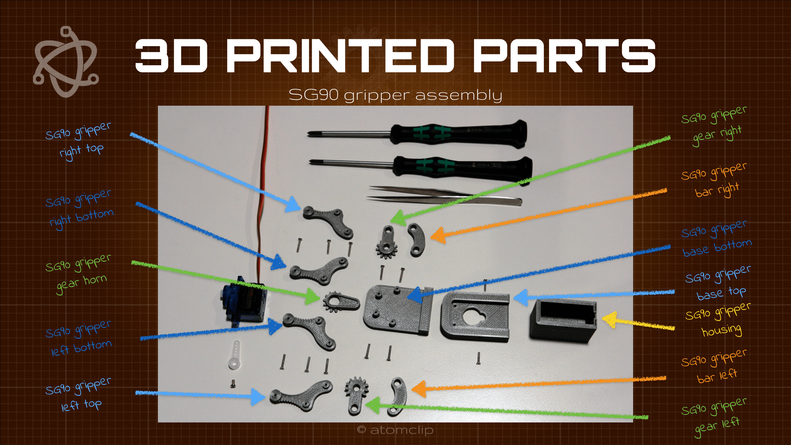 Miniatura 3 do modelo 3D SG90 robot arm